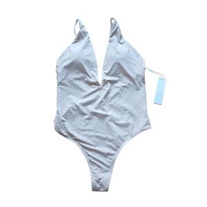 Elizabeth jane womens Sz L nude one piece Swimsuit bodysuit new